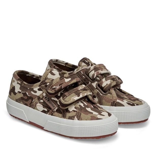 2750 Kids Straps Camo Ripstop Beige Raw Camouflage CA Superga