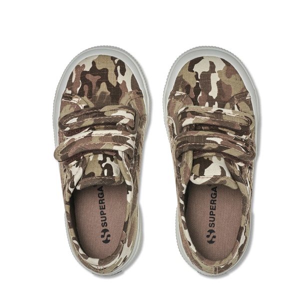 2750 Kids Straps Camo Ripstop Beige Raw Camouflage CA Superga