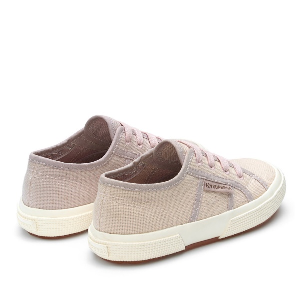 CA Superga 2750 Kids Organic Canvas Natural Dye Pink Magenta Leaves