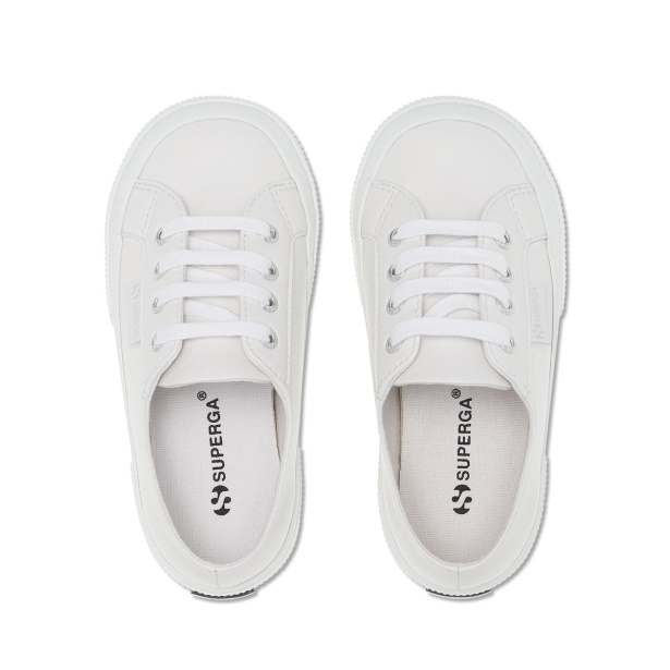 CA Superga 2750 Kids Vegan Faux Leather White
